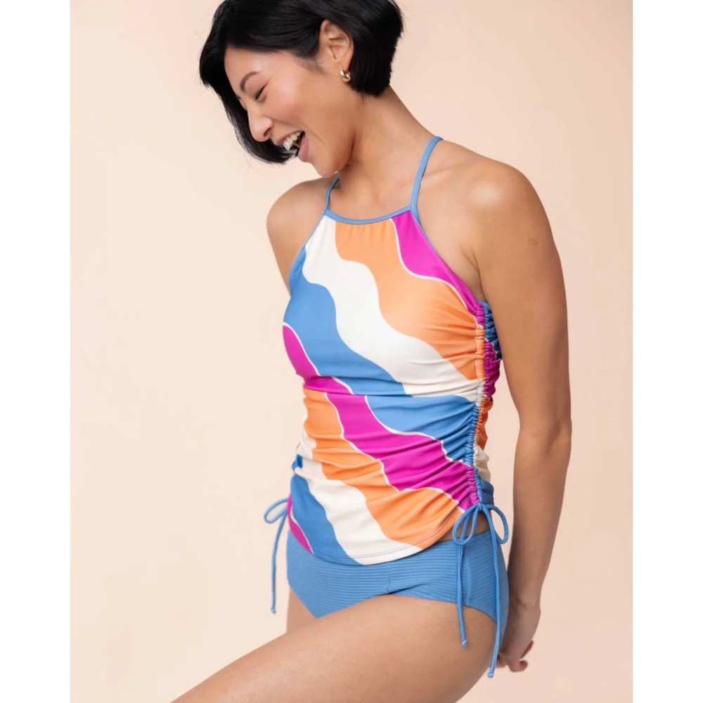 Colorwave High-Neck Tankini Top and Bottom - Multicolor - Picture 3 of 13